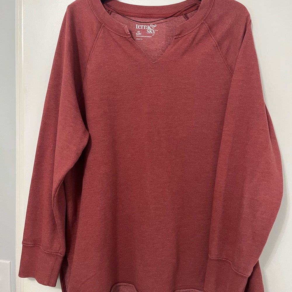 Terra & Sky Women's Burgundy Sweatshirt 0X